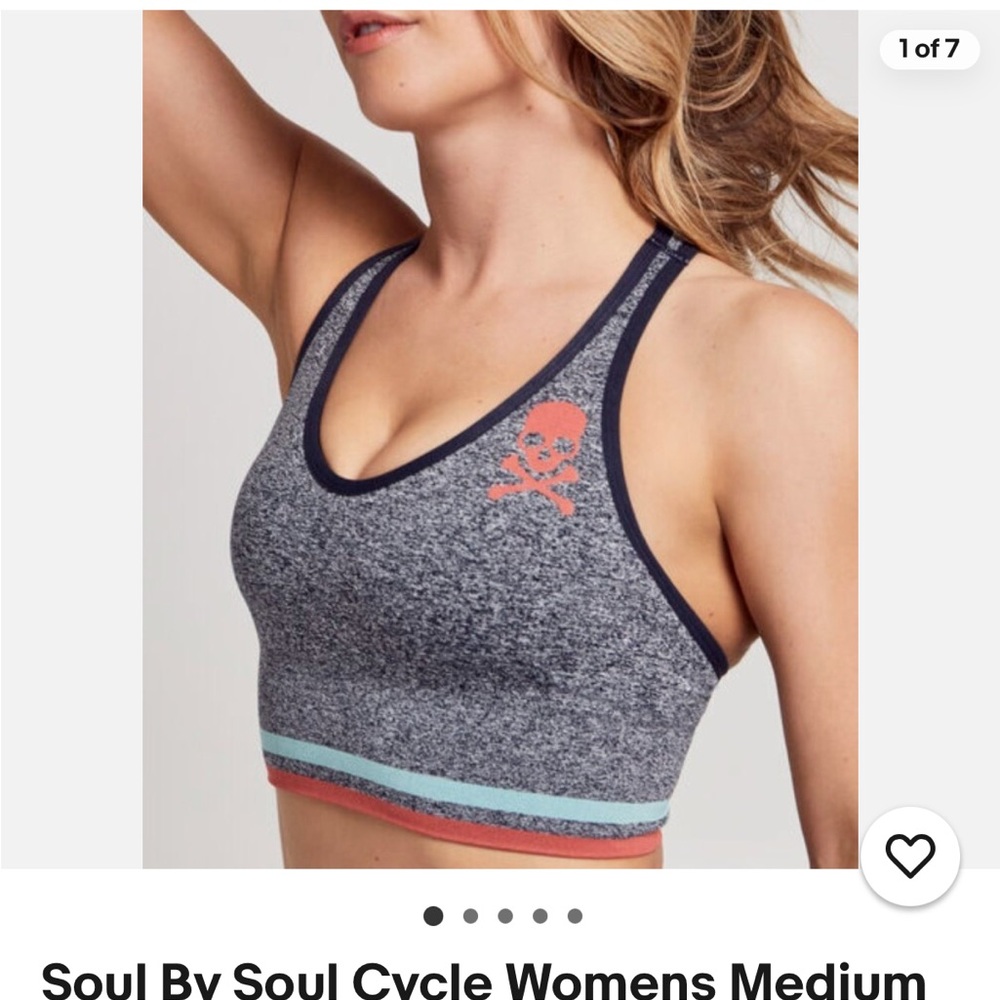SoulCycle Gray and Orange Sports Bra Medium Support
